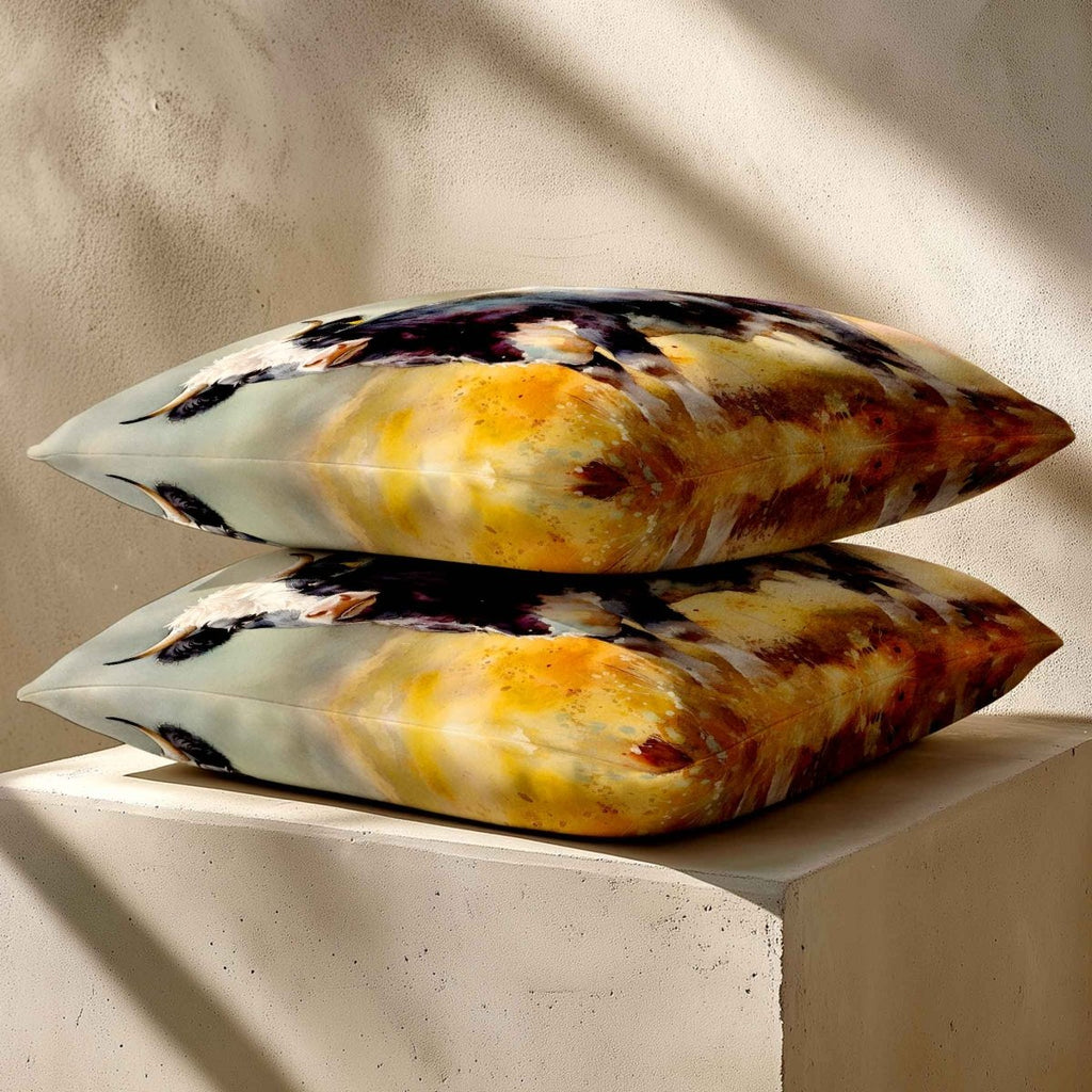 Belted Galloway Cow | Sustainable Velvet Cushion - 40 x 40 cm Standard by Izabela Peters