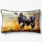 Belted Galloway Cow | Sustainable Velvet Rectangle Cushion - 50 x 30 cm Piped by Izabela Peters