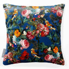 Birds in Paradise | Sustainable Velvet Cushion - Estate Blue 40 x 40 cm Smooth by Izabela Peters
