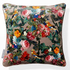 Birds in Paradise | Sustainable Velvet Cushion - Dovedale Stone 40 x 40 cm Piped by Izabela Peters