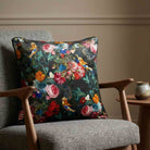 Birds in Paradise | Sustainable Velvet Cushion - Charcoal 40 x 40 cm Standard by Izabela Peters