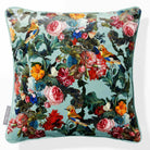 Birds in Paradise | Sustainable Velvet Cushion - Blue Surf 40 x 40 cm Piped by Izabela Peters