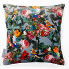 Birds in Paradise | Sustainable Velvet Cushion - French Grey 40 x 40 cm Smooth by Izabela Peters