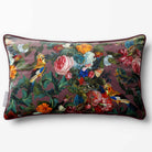 Birds In Paradise | Sustainable Velvet Rectangle Cushion - Italian Grape 50 x 30 cm Piped by Izabela Peters