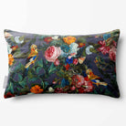 Birds In Paradise | Sustainable Velvet Rectangle Cushion - Graphite 50 x 30 cm Standard by Izabela Peters