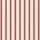 Close-up of the Ticking Stripe Christmas napkin print in burgundy on ivory cotton, showing fine ticking stripes