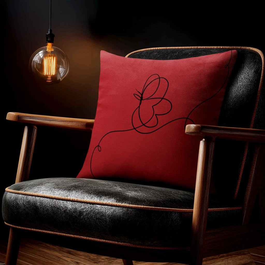 Butterfly | Sustainable Velvet Cushion - Crimson Muse 40 x 40 cm Standard by Izabela Peters
