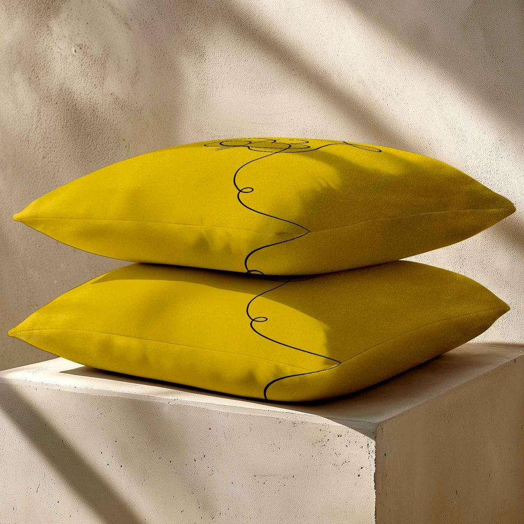 Butterfly | Sustainable Velvet Cushion - Mustard Ochre 40 x 40 cm Standard by Izabela Peters