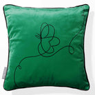 Butterfly | Sustainable Velvet Cushion - Emerald Green 40 x 40 cm Piped by Izabela Peters