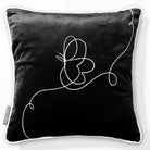 Butterfly | Sustainable Velvet Cushion - Black & White 40 x 40 cm Piped by Izabela Peters