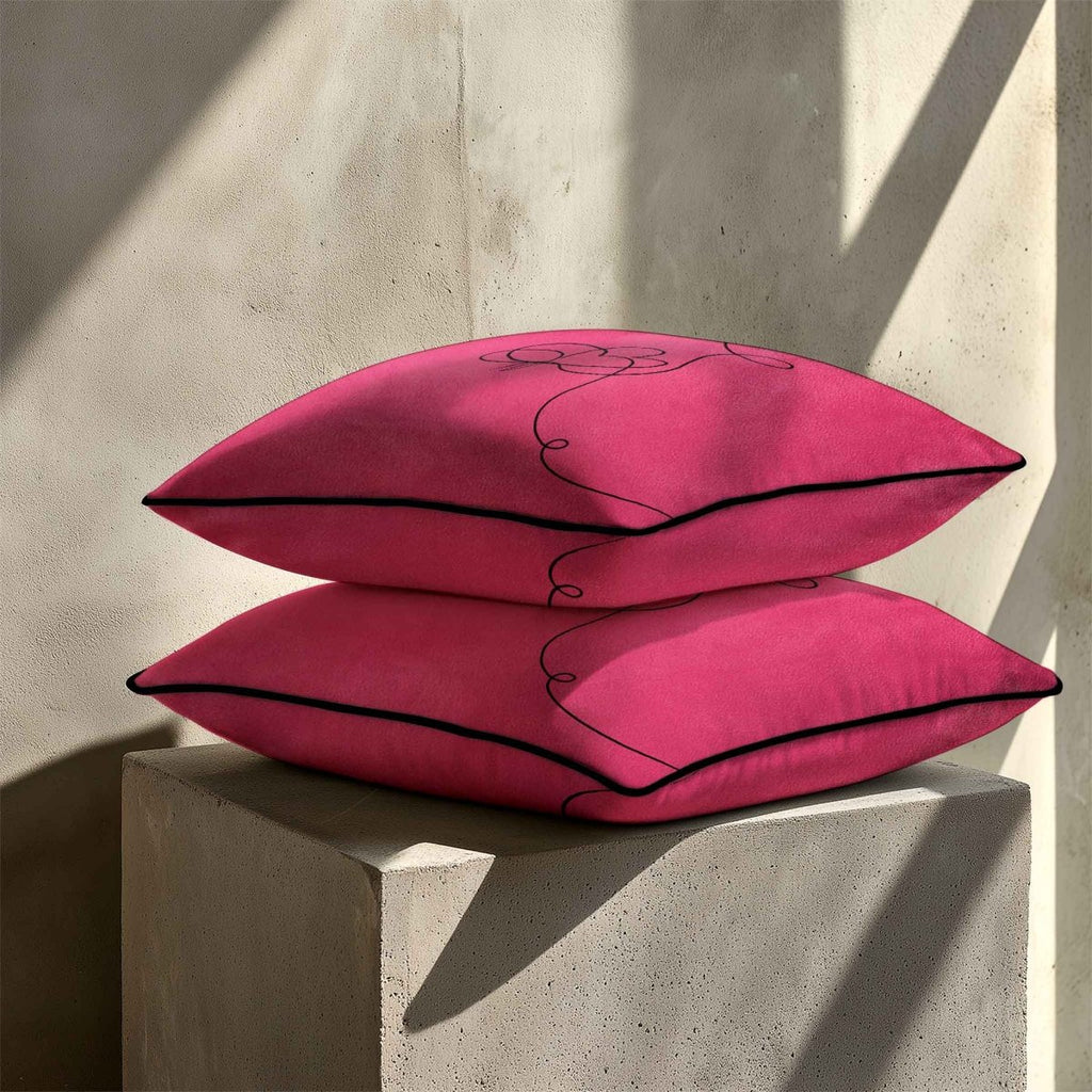 Butterfly | Sustainable Velvet Cushion - Hot Pink 40 x 40 cm Standard by Izabela Peters