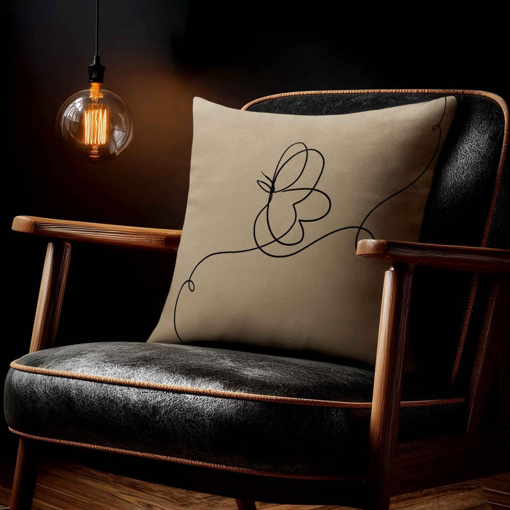 Butterfly | Sustainable Velvet Cushion - Taupe 40 x 40 cm Standard by Izabela Peters