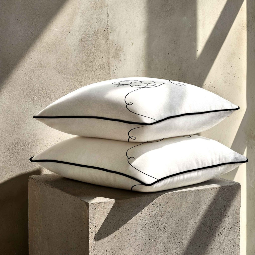 Butterfly | Sustainable Velvet Cushion - White & Black 40 x 40 cm Standard by Izabela Peters