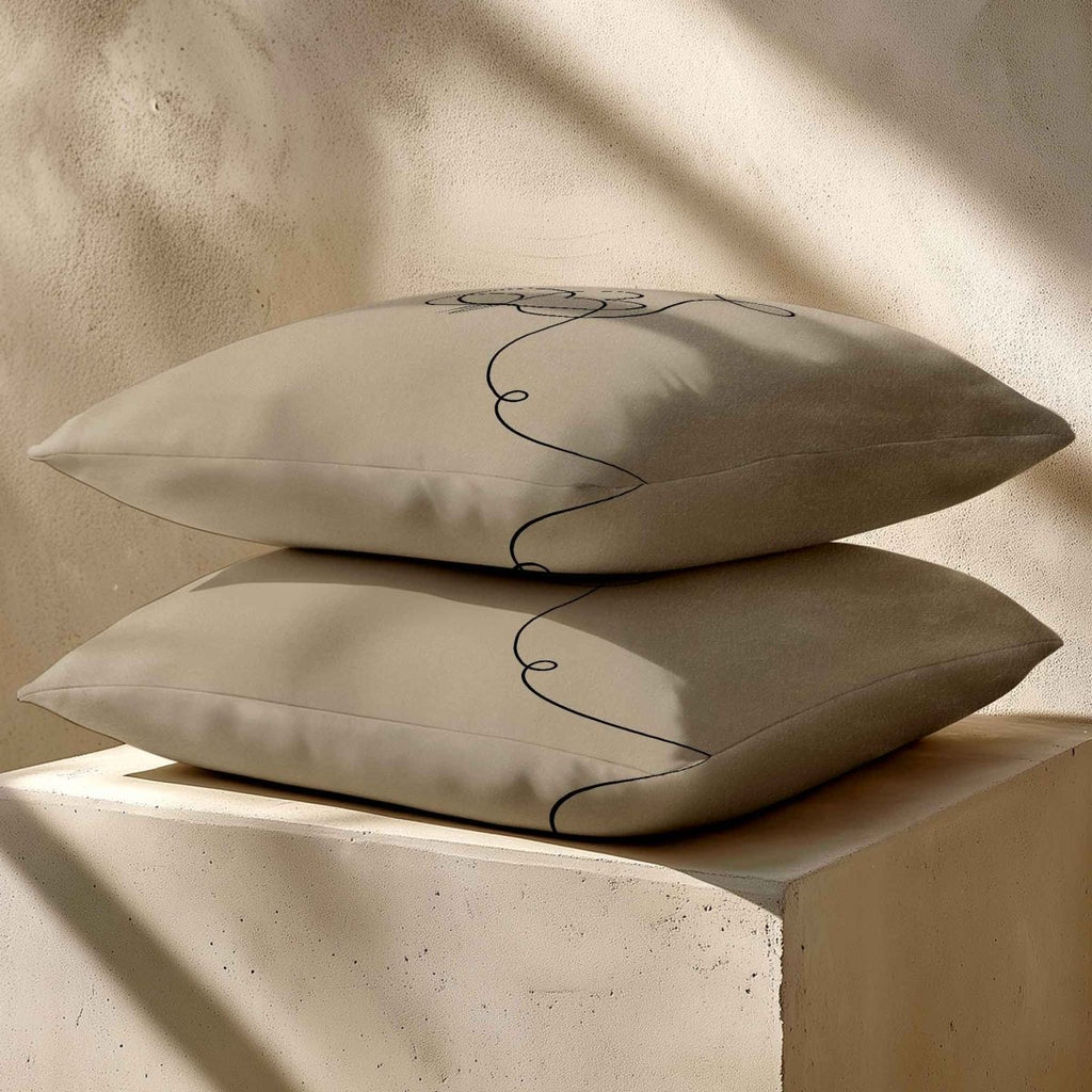 Butterfly | Sustainable Velvet Cushion - Taupe 40 x 40 cm Standard by Izabela Peters