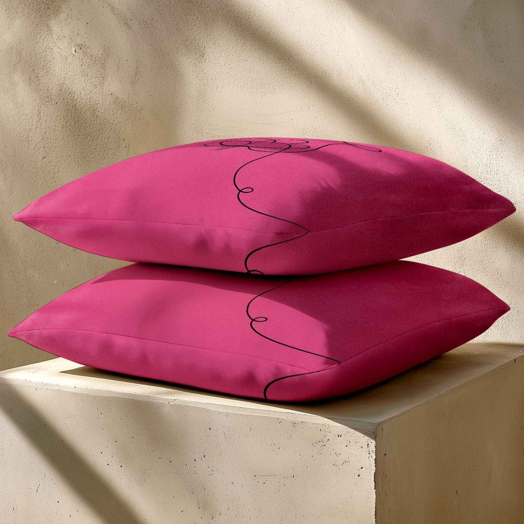 Butterfly | Sustainable Velvet Cushion - Hot Pink 40 x 40 cm Standard by Izabela Peters
