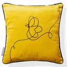 Butterfly | Sustainable Velvet Cushion - Mustard Ochre 40 x 40 cm Piped by Izabela Peters
