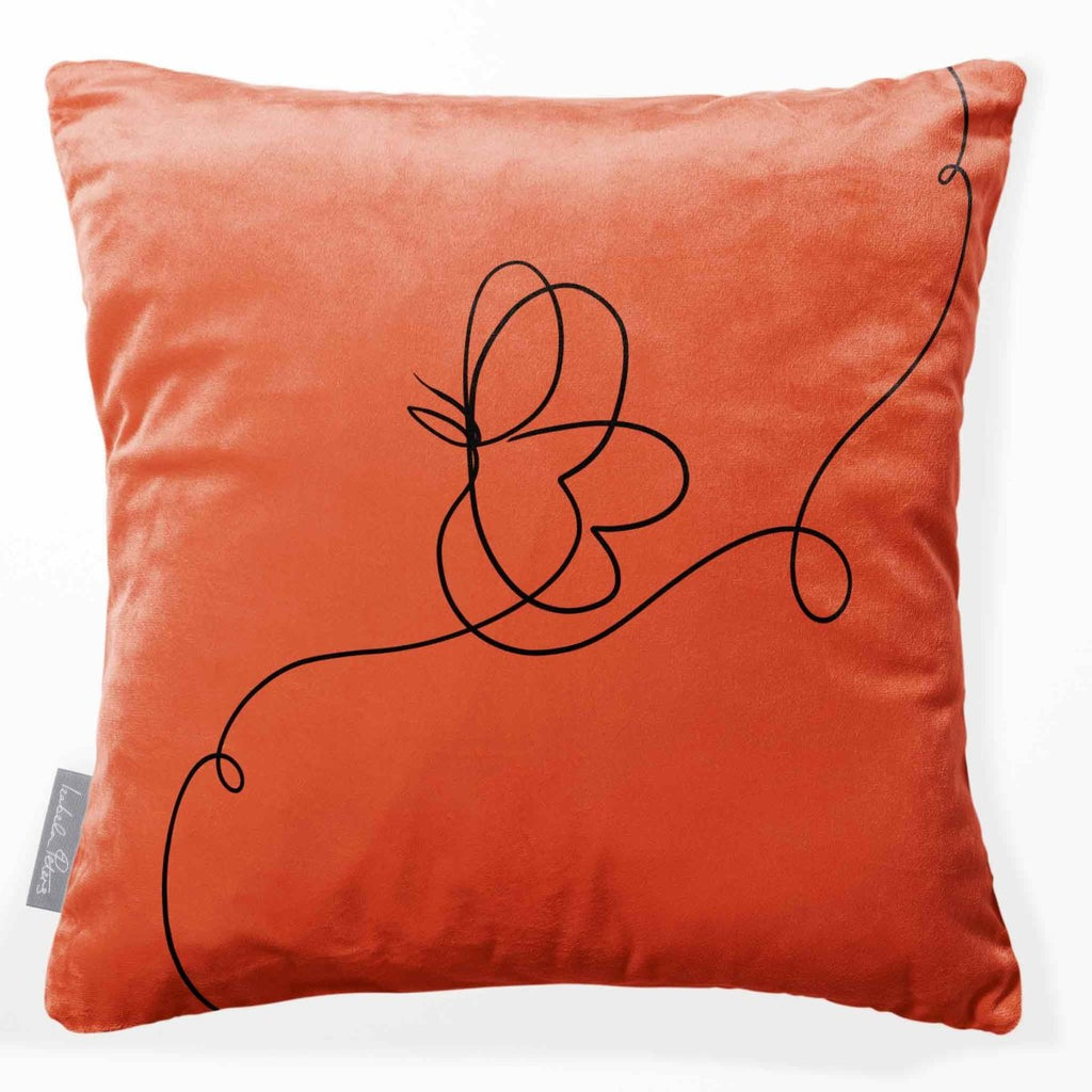 Butterfly | Sustainable Velvet Cushion - Burnt Ochre 40 x 40 cm Standard by Izabela Peters
