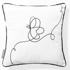 Butterfly | Sustainable Velvet Cushion - White & Black 40 x 40 cm Piped by Izabela Peters