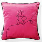 Butterfly | Sustainable Velvet Cushion - Hot Pink 40 x 40 cm Piped by Izabela Peters