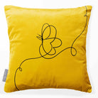 Butterfly | Sustainable Velvet Cushion - Mustard Ochre 40 x 40 cm Standard by Izabela Peters