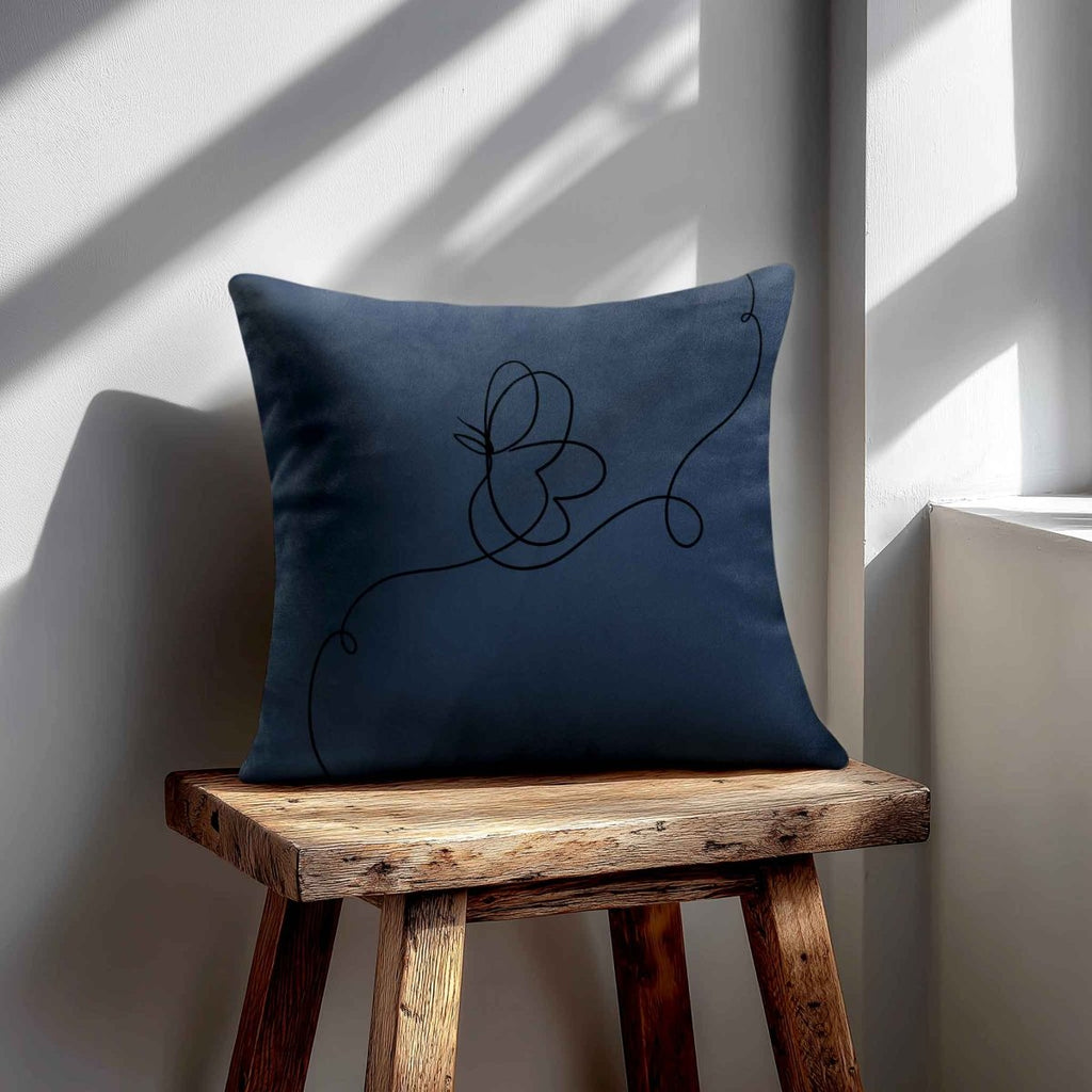 Butterfly | Sustainable Velvet Cushion - Petrol Blue 40 x 40 cm Standard by Izabela Peters