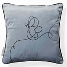 Butterfly | Sustainable Velvet Cushion - French Grey 40 x 40 cm Piped by Izabela Peters