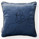 Butterfly | Sustainable Velvet Cushion - Petrol Blue 40 x 40 cm Piped by Izabela Peters