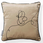 Butterfly | Sustainable Velvet Cushion - Taupe 40 x 40 cm Piped by Izabela Peters