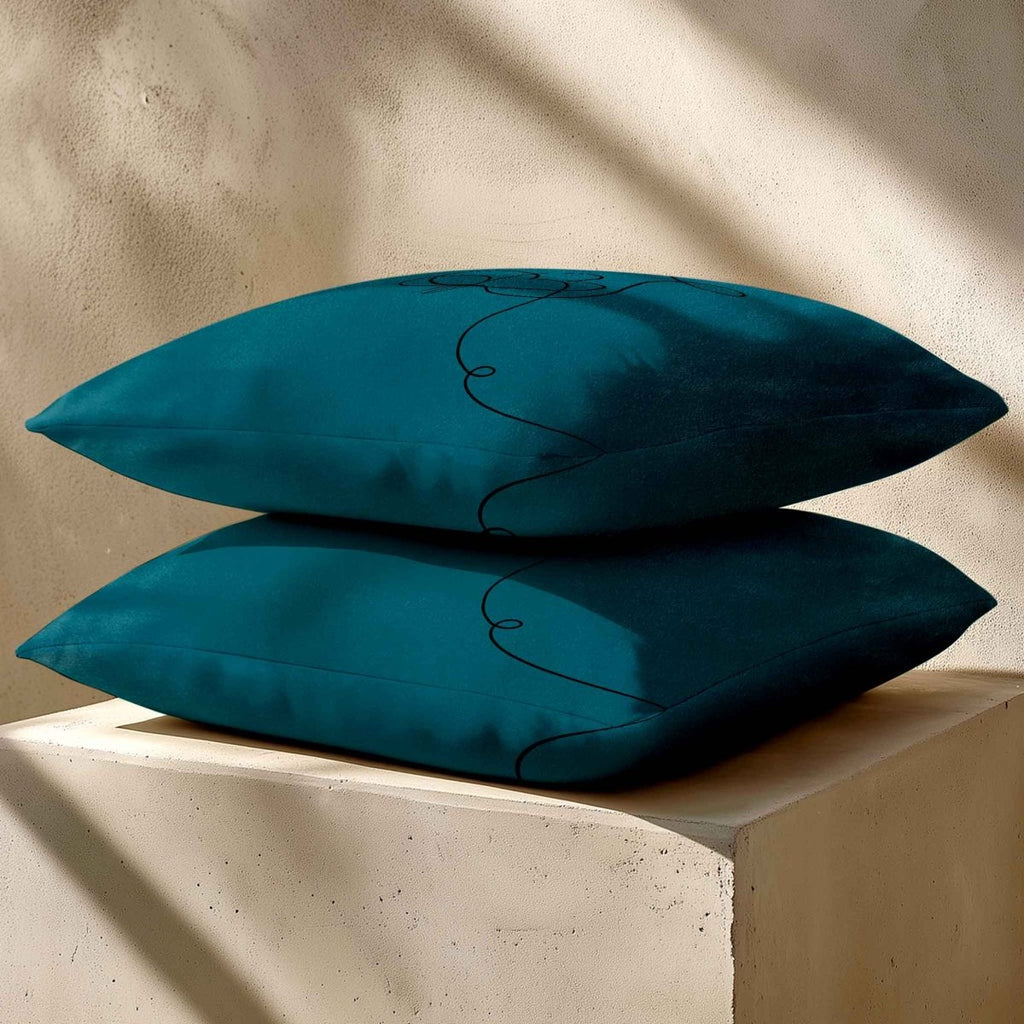 Butterfly | Sustainable Velvet Cushion - Teal 40 x 40 cm Standard by Izabela Peters