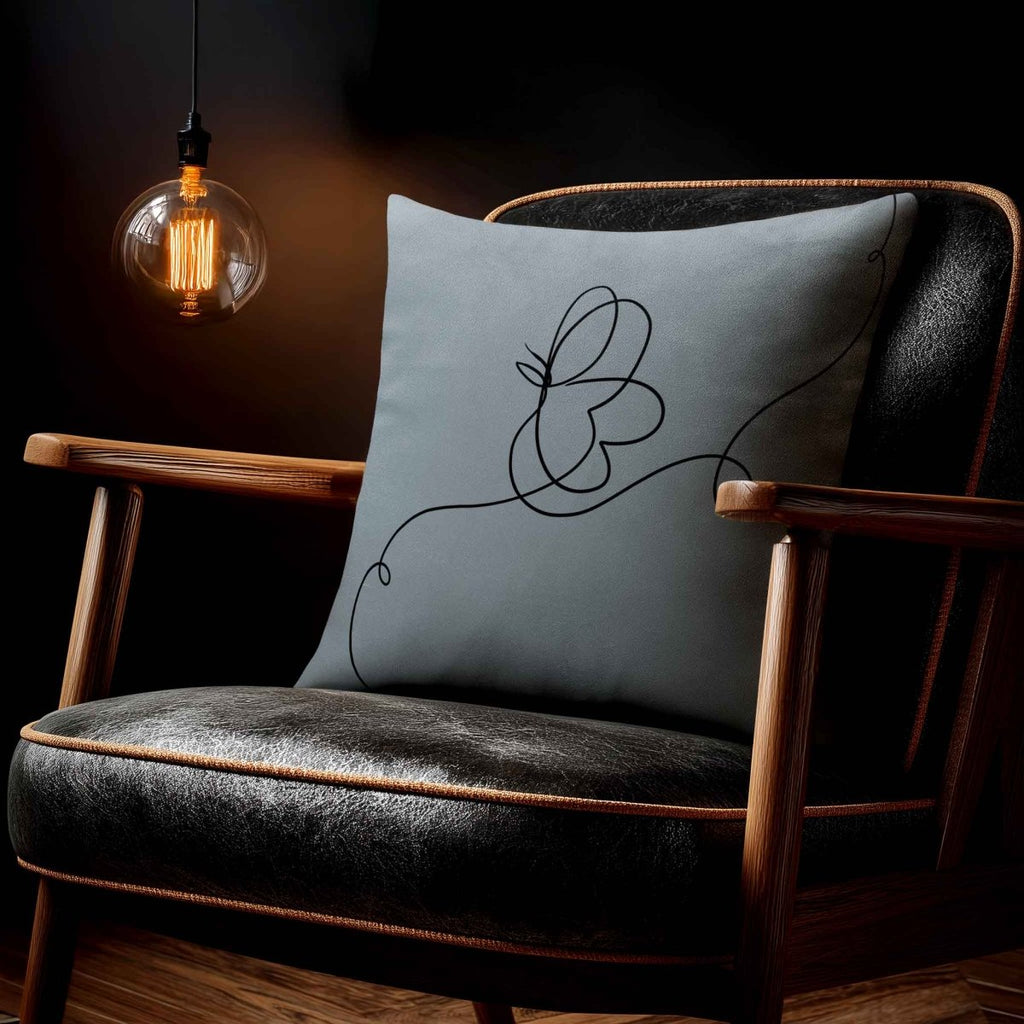 Butterfly | Sustainable Velvet Cushion - French Grey 40 x 40 cm Standard by Izabela Peters