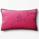 Butterfly | Sustainable Velvet Rectangle Cushion - Hot Pink 50 x 30 cm Piped by Izabela Peters