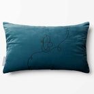 Butterfly | Sustainable Velvet Rectangle Cushion - Teal 50 x 30 cm Standard by Izabela Peters