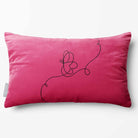 Butterfly | Sustainable Velvet Rectangle Cushion - Hot Pink 50 x 30 cm Standard by Izabela Peters