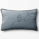 Butterfly | Sustainable Velvet Rectangle Cushion - French Grey 50 x 30 cm Piped by Izabela Peters