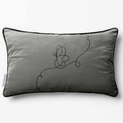Butterfly | Sustainable Velvet Rectangle Cushion - Beluga 50 x 30 cm Piped by Izabela Peters