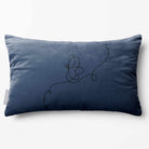 Butterfly | Sustainable Velvet Rectangle Cushion - Petrol Blue 50 x 30 cm Standard by Izabela Peters