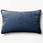 Butterfly | Sustainable Velvet Rectangle Cushion - Petrol Blue 50 x 30 cm Piped by Izabela Peters