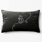 Butterfly | Sustainable Velvet Rectangle Cushion - Black & White 50 x 30 cm Standard by Izabela Peters
