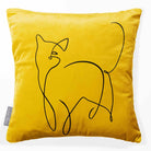 Cat | Sustainable Velvet Cushion - Mustard Ochre 40 x 40 cm Standard by Izabela Peters