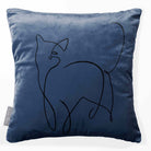 Cat | Sustainable Velvet Cushion - Petrol Blue 40 x 40 cm Piped by Izabela Peters