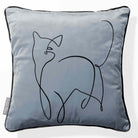 Cat | Sustainable Velvet Cushion - French Grey 40 x 40 cm Piped by Izabela Peters