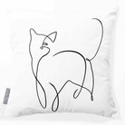 Cat | Sustainable Velvet Cushion - White & Black 40 x 40 cm Standard by Izabela Peters