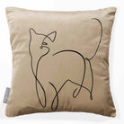 Cat | Sustainable Velvet Cushion - Taupe 40 x 40 cm Standard by Izabela Peters