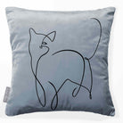 Cat | Sustainable Velvet Cushion - French Grey 40 x 40 cm Standard by Izabela Peters
