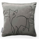 Cat | Sustainable Velvet Cushion - Beluga 40 x 40 cm Standard by Izabela Peters