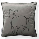Cat | Sustainable Velvet Cushion - Beluga 40 x 40 cm Piped by Izabela Peters