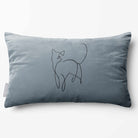 Cat | Sustainable Velvet Rectangle Cushion - French Grey 50 x 30 cm Standard by Izabela Peters