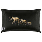 Elephants | Sustainable Velvet Rectangle Cushion - Charcoal 50 x 30 cm Cover Only by Izabela Peters