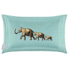Elephants | Sustainable Velvet Rectangle Cushion in Blue Surf 50 x 30 cm Cover Only | Izabela Peters