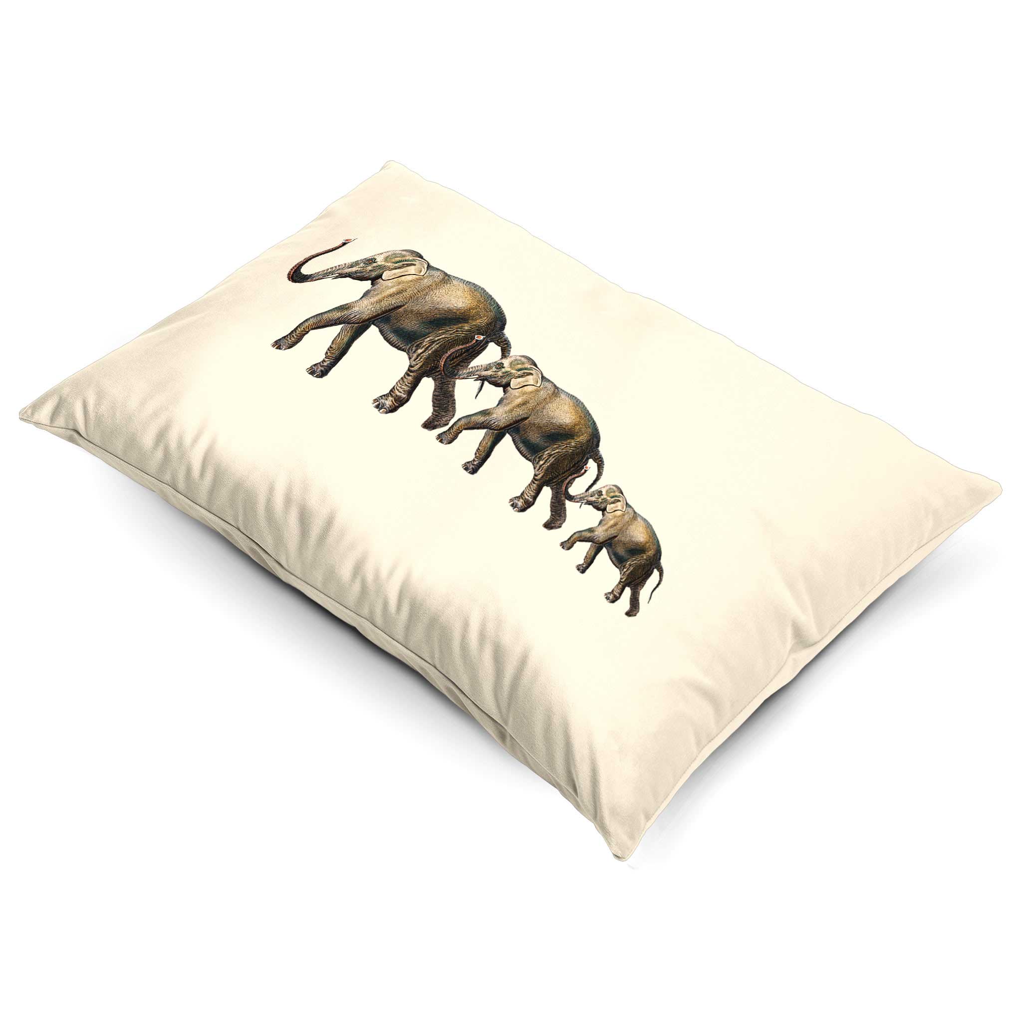 Elephants | Sustainable Velvet Rectangle Cushion - Emerald Green 50 x 30 cm Cover Only by Izabela Peters
